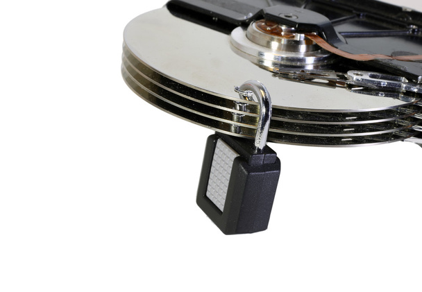 hard disk with a padlock for the protection of data - Photo, Image