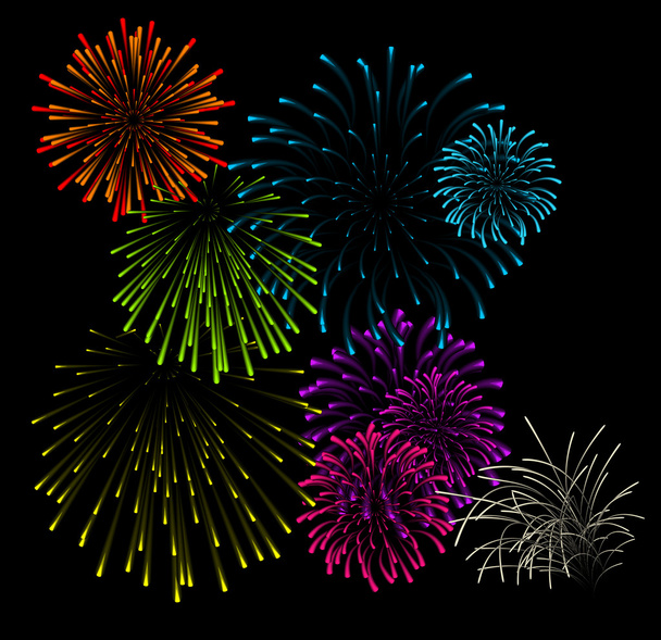 sada aplikace fireworks vektorové ilustrace - Vektor, obrázek