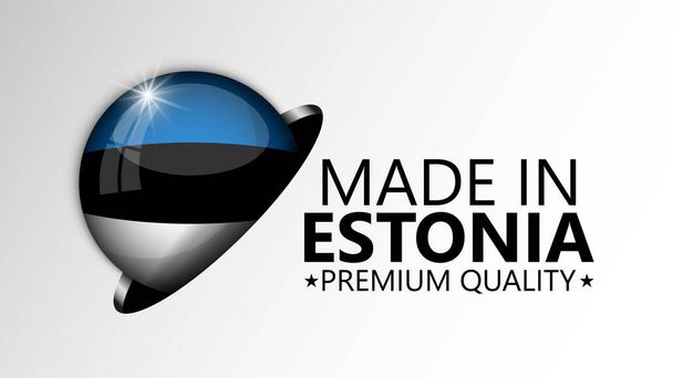 Made in Estonia graphic and label. Element of impact for the use you want to make of it. - Vektor, obrázek