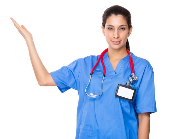 Doctor with open hand palm - Photo, Image