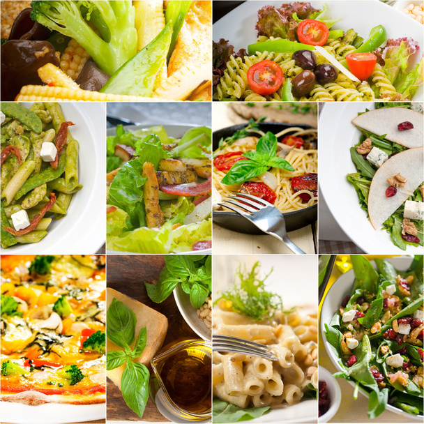healthy and tasty Italian food collage - Photo, Image
