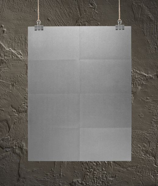 Ezüstös plakáton egy kötélen - Fotó, kép