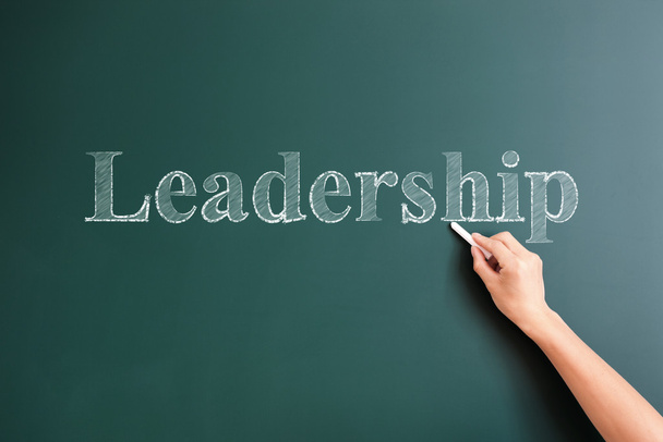 leadership written on blackboard - Photo, Image