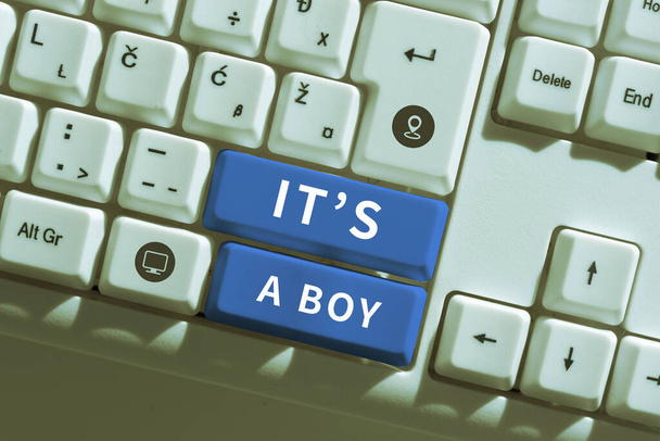 Inspiracja pokazując znak S A Boy, Przegląd biznesowy Oczekiwanie dziecka płci męskiej cute niebieskie kolory dużo zabawek samochodowych - Zdjęcie, obraz