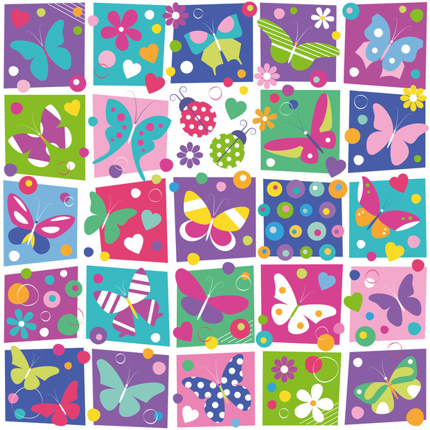 Vlinders collectie patroon - Vector, afbeelding
