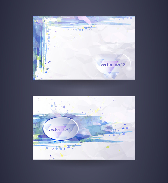 Business cards template. Watercolor design. - Vetor, Imagem