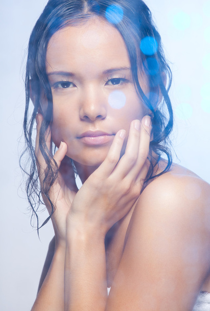 Beauty portrait in shower - Photo, Image