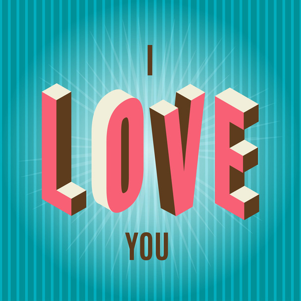 Happy Valentines day card, i love you - Vector, Image