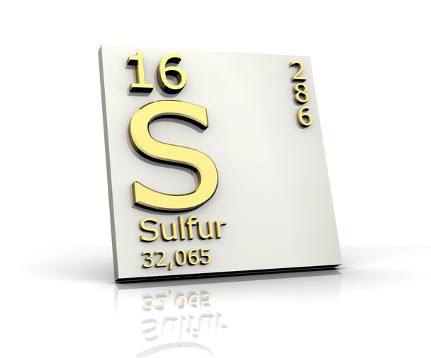 要素の硫黄フォーム周期表 - 写真・画像