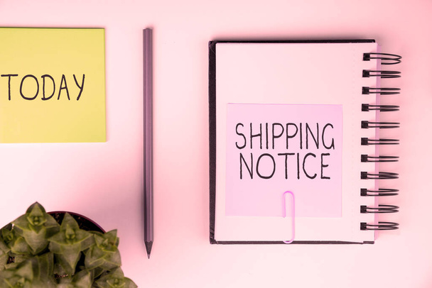 Writing displaying text Shipping Notice, Conceptual photo ships considered collectively especially those in particular area - Photo, Image