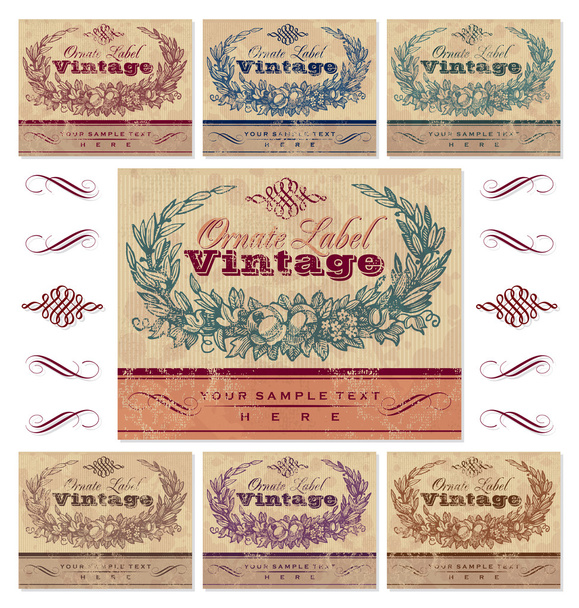 Conjunto de etiquetas vintage (vetor
) - Vetor, Imagem