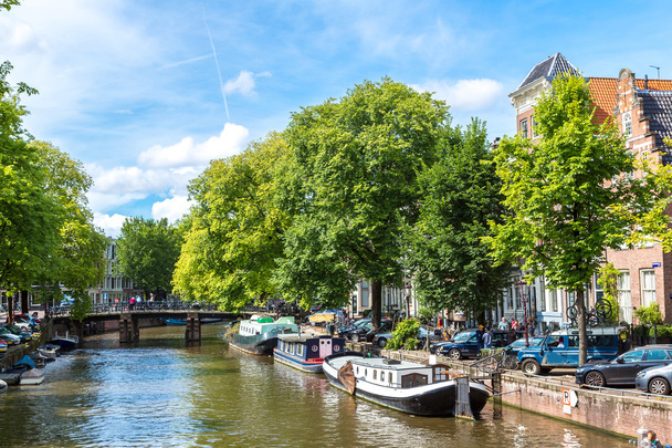 Αμστερνταμ καναλιών και των βαρκών - Φωτογραφία, εικόνα