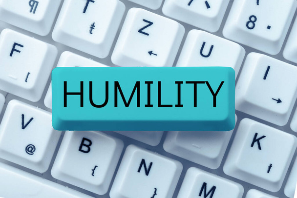 Text ukazující inspiraci Pokora, obchodní přehlídka pokory je ctnost necítit se příliš nadřazeně - Fotografie, Obrázek