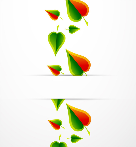Зеленые и оранжевые листья
 - Вектор,изображение