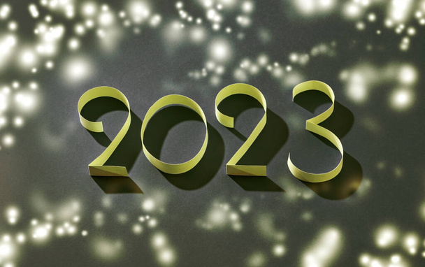 čísla dvě nula dva tři na Novém roce světla pozadí - Fotografie, Obrázek