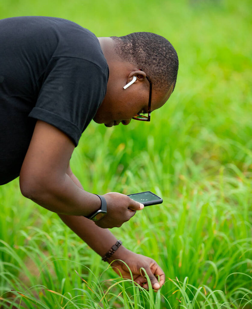 Agriculture moderne en Afrique avec une technologie de pointe pour surveiller le contrôle des meilleures performances efficacité et profit - Photo, image
