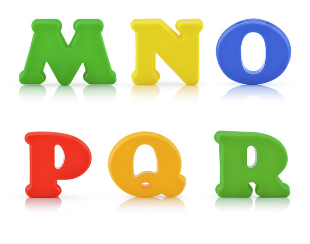 Engelse multi kleur alfabet met uitknippad - Foto, afbeelding