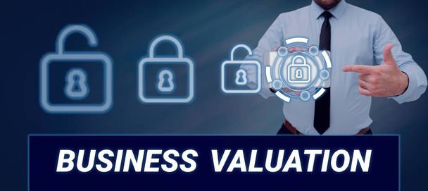 Writing displaying text Business Valuation, Business concept determining the economic value of a whole business - Photo, Image