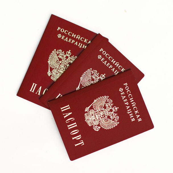Russische paspoort op een witte achtergrond - Foto, afbeelding