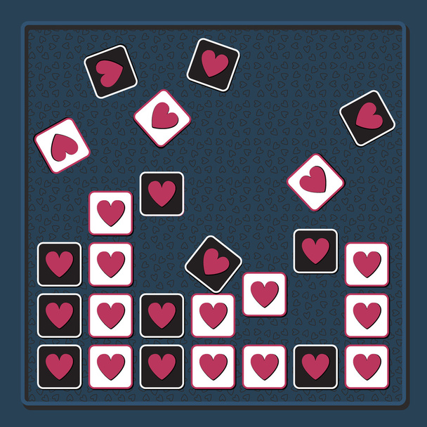 Tetris background with hearts - Vector, Image
