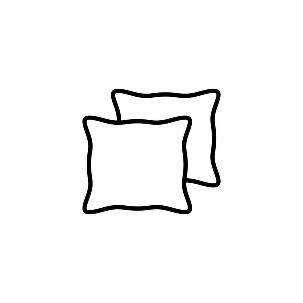 Tyynykuvake. Tyynynmerkki ja symboli. Mukava pörröinen tyyny - Vektori, kuva