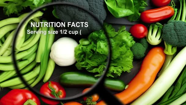 Nutriční fakta na různých zeleninách - Záběry, video