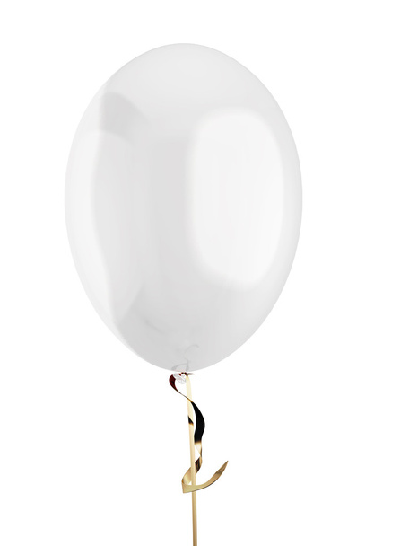 De ballon van de witte isoleren op wit - Foto, afbeelding