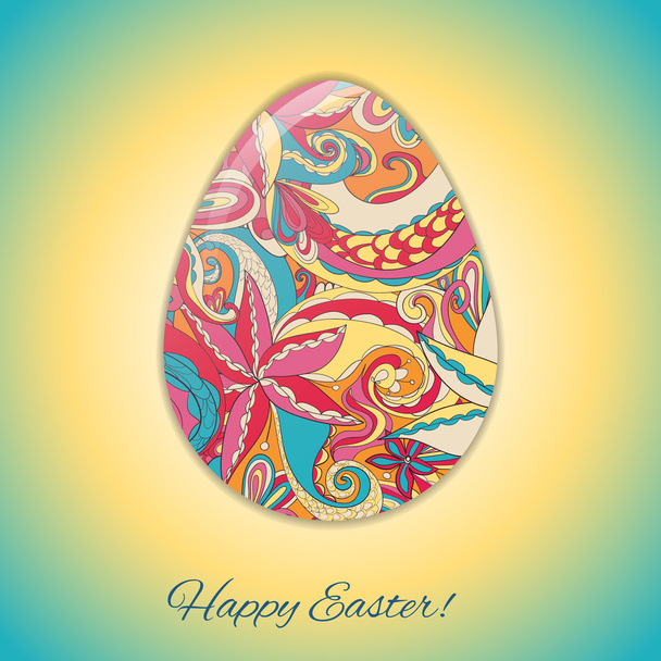 Easter egg greeting card - Wektor, obraz