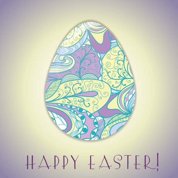 Easter egg greeting card - Vettoriali, immagini