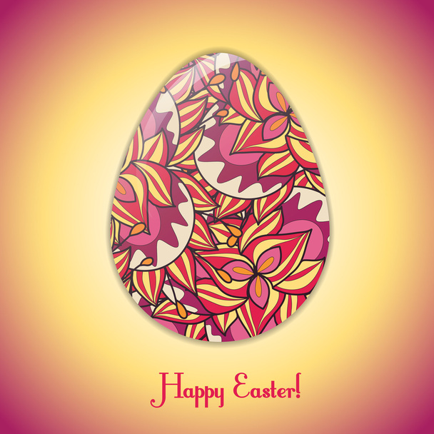 Easter egg greeting card - Vector, Image