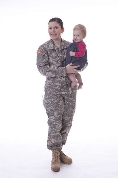 Nosotros, madre militar con su bebé
 - Foto, imagen