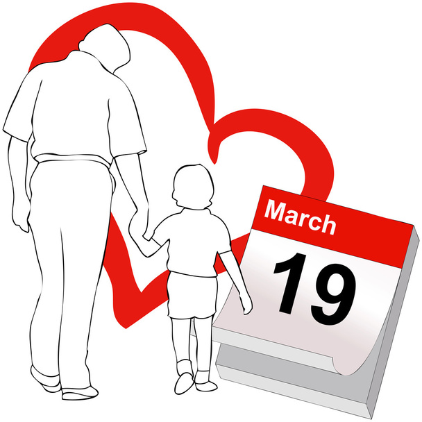 19 Mart, babalar günü - Vektör, Görsel