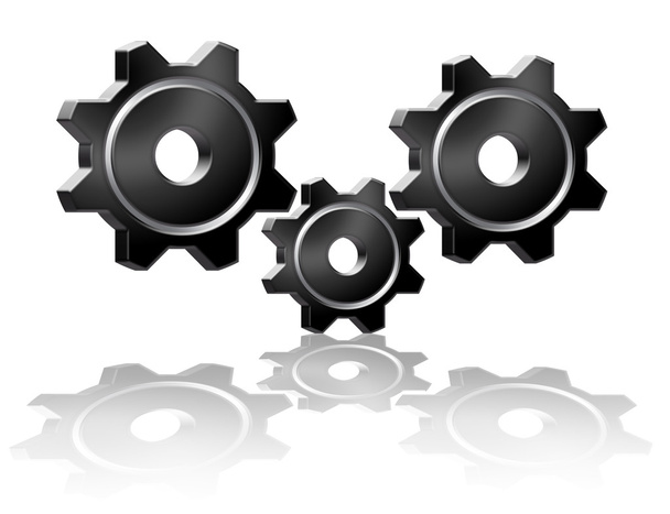 Three black gears - Φωτογραφία, εικόνα