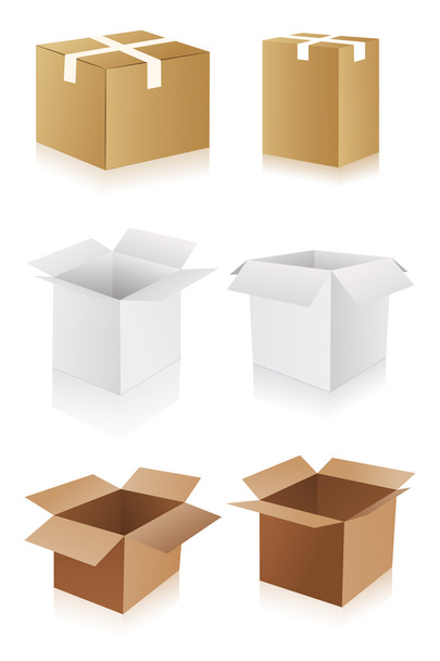 Картонный ящик
 - Вектор,изображение