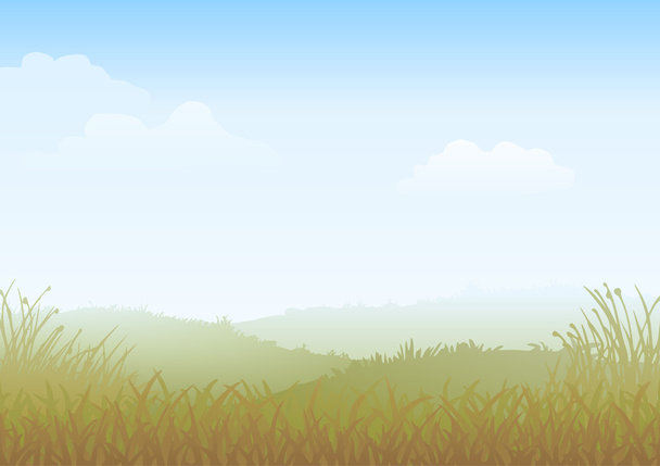 Misty Morning Meadow - Vector, Image