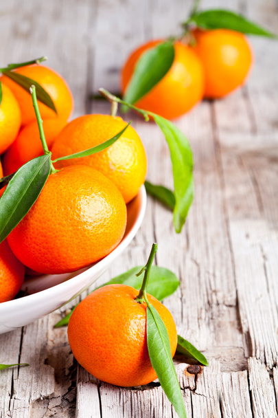 fresh tangerines with leaves  - Photo, image