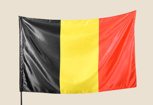 Hafif arkaplanda Ulusal Belçika bayrağı - Fotoğraf, Görsel