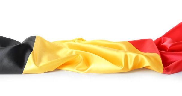 Flaga narodowa Belgii na białym tle - Zdjęcie, obraz