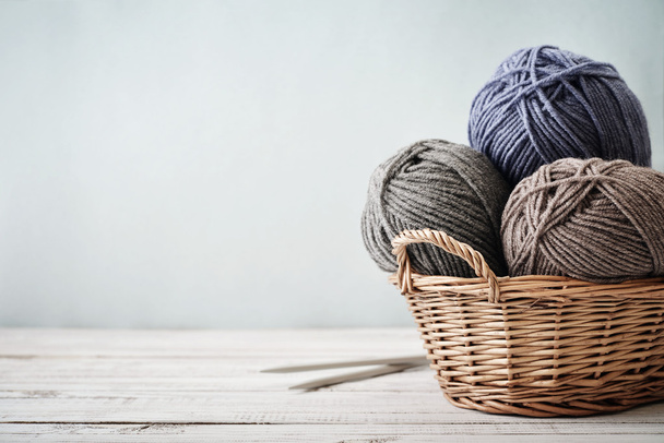Wool yarn in coils - Foto, imagen