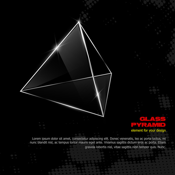 Glass pyramid. - Vector, Image