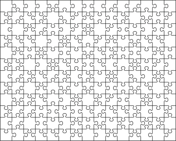 Ilustracja dużych białych puzzle, oddzielne kawałki - Wektor, obraz