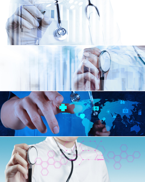 Collage di vari concetti medici moderni
  - Foto, immagini