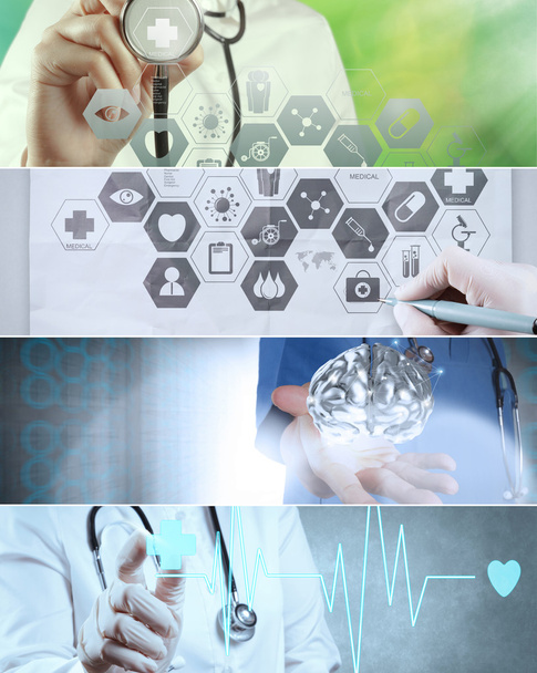 Colagem de vários conceitos médicos modernos
  - Foto, Imagem