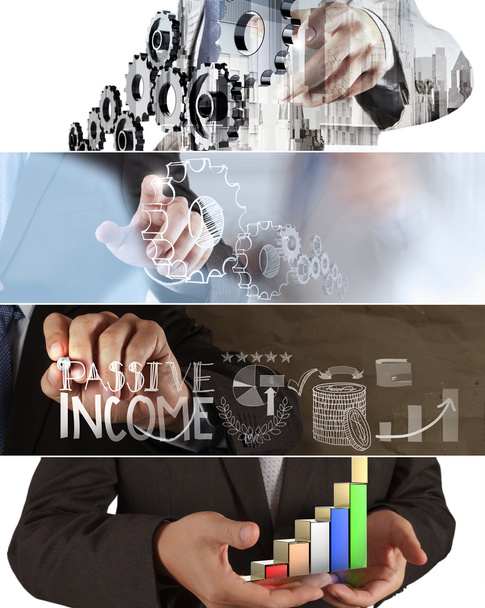 Collage von Foto-Business-Strategie als Konzept  - Foto, Bild