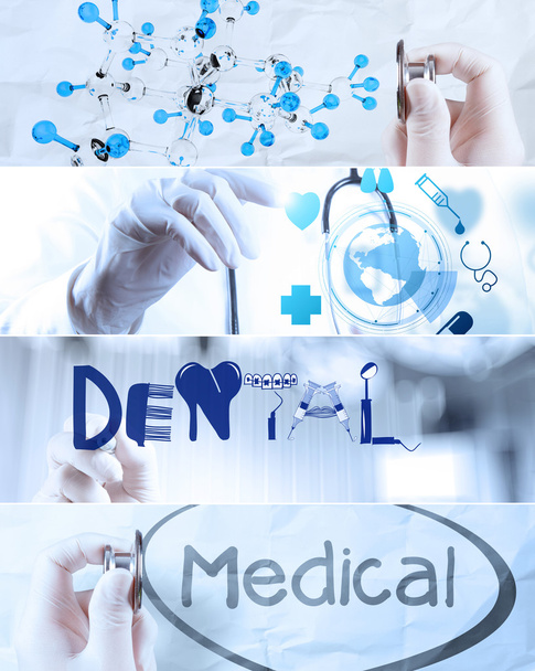Collage of Various modern medical concept  - Photo, Image