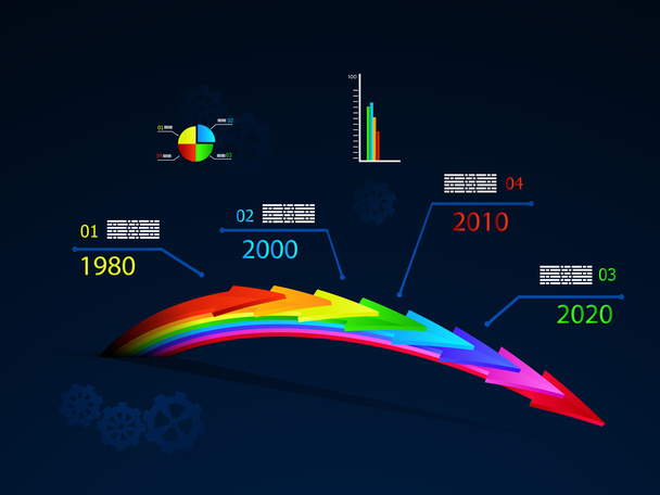arrows diagram timeline - Vector, Image