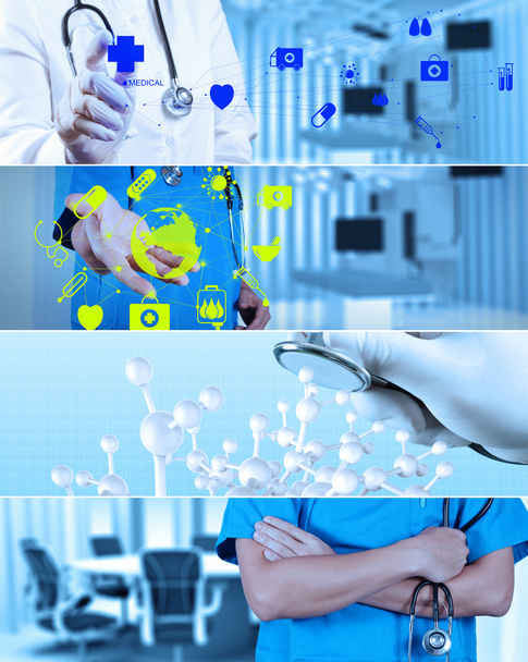 Collage van diverse moderne medische concept - Foto, afbeelding
