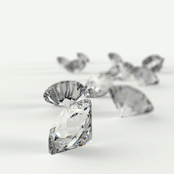 Diamantes 3d em composição
  - Foto, Imagem