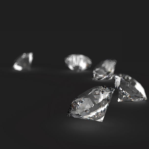 diamantes 3d en la composición como concepto - Foto, afbeelding