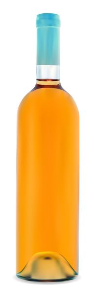 Clear bottle with white wine - Vector, afbeelding